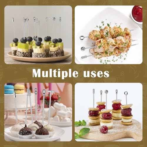 Stainless Steel Martini Picks - 9 Pcs Reusable Cocktail Skewers