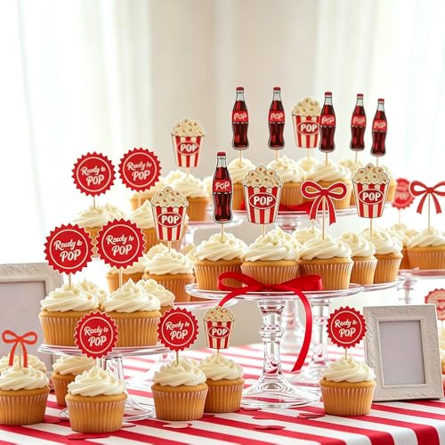 24Pcs She's Ready to Pop Cupcake Toppers for Baby Showers