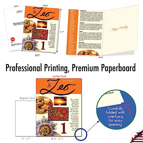 Oversized Birthday Card for Leo - Jumbo 8.5 x 11 Inch with Envelope