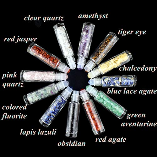 Amethyst Crystal Roll-On Bottles 10ml Pack of 5 for Essential Oils & Perfume