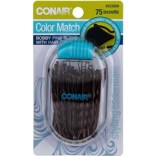 Conair 75-Pack Smooth-Coated Bronze Bobby Pins for Hair Styling
