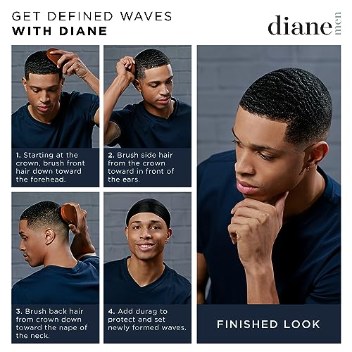 Diane Premium Boar Bristle Wave Brush for Men - Medium Bristles