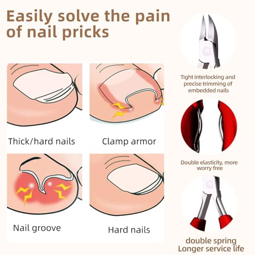 Professional Toenail Clippers for Thick & Ingrown Nails - Ergonomic Grip