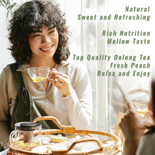 RIANTEA Peach Oolong Tea Bags - 32 Individually Wrapped Bags