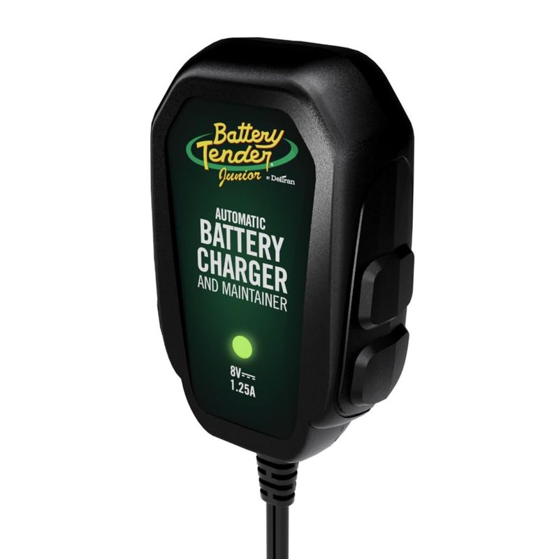 Battery Tender Junior 8V, 1.25 AMP Car Battery Charger and Maintainer: Fully Automatic 8V Automotive Battery Charger for Cars, Motorcycles, ATVs - 022-0197