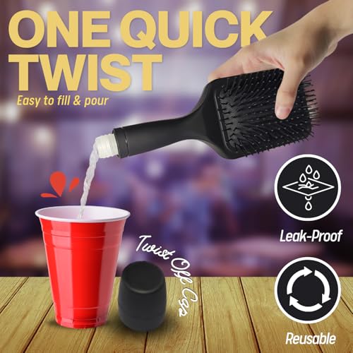 Smuggle Your Booze Hidden Hairbrush Flask - 6 oz Secret Alcohol Container