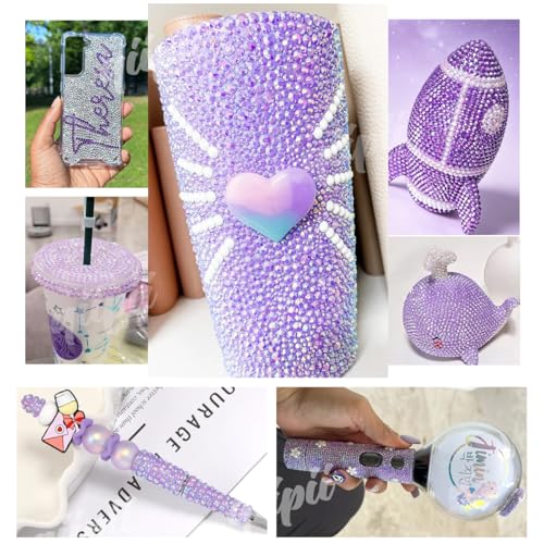 qiipii Light Purple Dark Purple Series Resin Rhinestones for Crafts & Nail Art 3mm-5mm