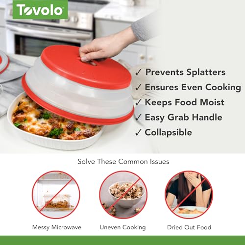 Tovolo Large Microwave Splatter Cover - Collapsible & Vented Silicone Lid