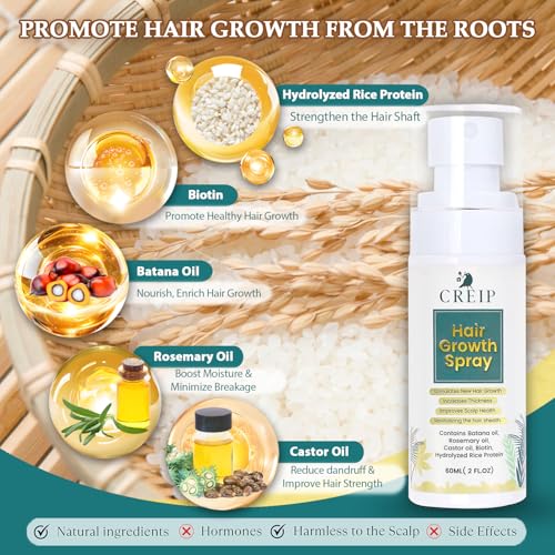 Natural Hair Growth Oil Spray with Biotin & Rosemary Oil
