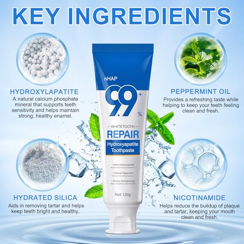 Hydroxyapatite Toothpaste 2 Pack - 4.23 Fl Oz for Enamel Protection