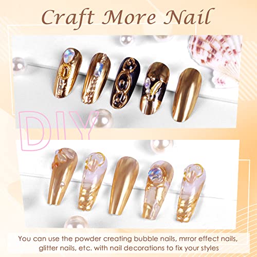 Laza Gold Chrome Nail Powder - Mirror Effect Metallic Glitter