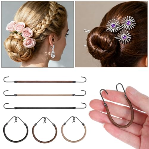 12 Pcs Bungee Hair Ties with Hooks for Curly Long Hair
