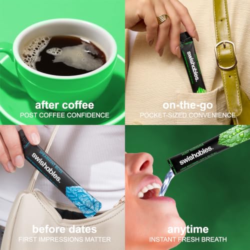 Swishables Liquid Mouthwash Packets - Spearmint Bliss / 36 Travel Sticks