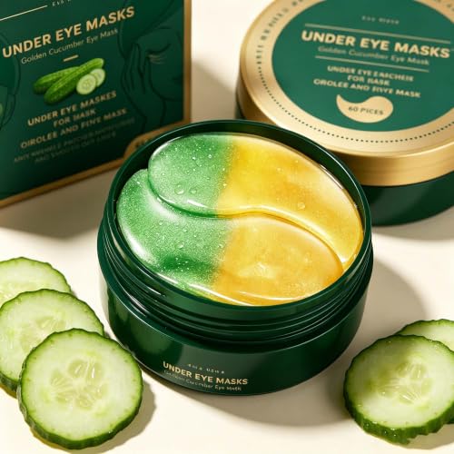 MildMane Gold Cucumber Hydrogel Eye Patches - 60 Pairs for Dark Circles