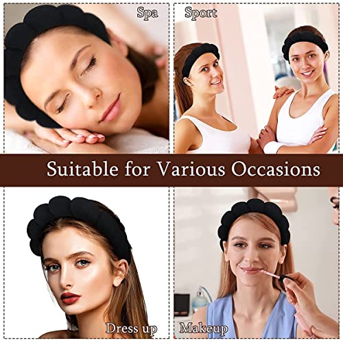 Women's Spa Headband Black - Absorbent Makeup & Face Washing Headband