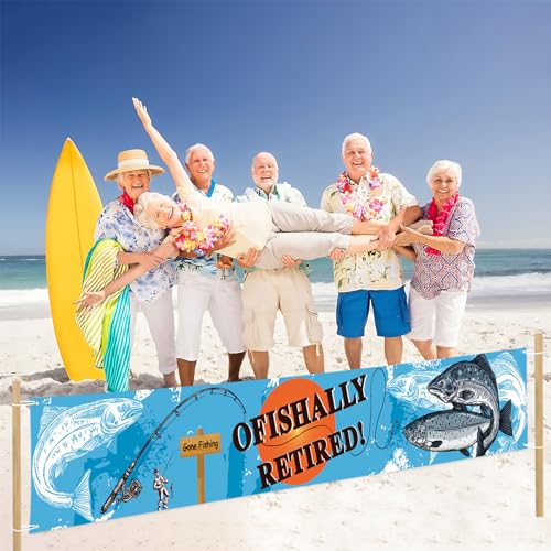 Fishing Retirement Banner - Kimini-Ki Gone Fishing Party Decor