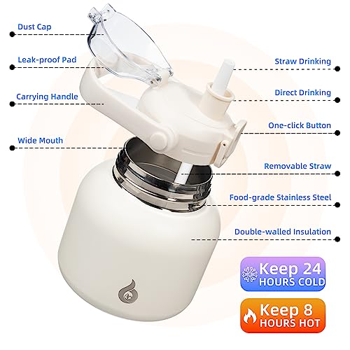 BJPKPK 20oz Insulated Stainless Steel Water Bottle with Straw Lid - Leakproof & BPA-Free for Gym & Outdoor