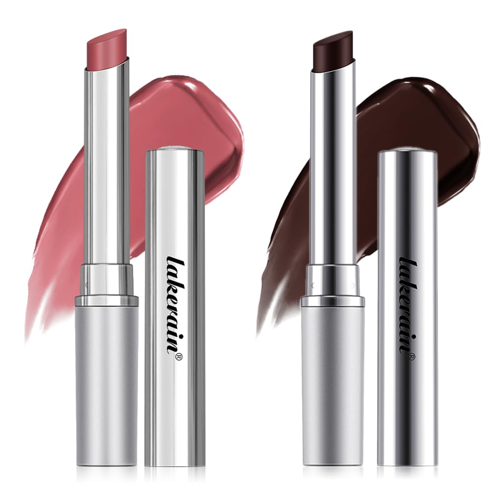 Tinted Lip Balm Set - Black & Pink Moisturizing Lipstick | Hydrating, Lightweight Cherry Lip Stain (2 Pcs)