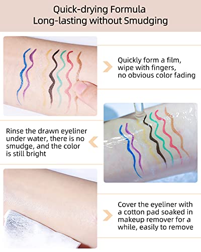 LYSdefeu Bronze Glitter Eyeliner Pen Brown Metallic Shimmer Makeup