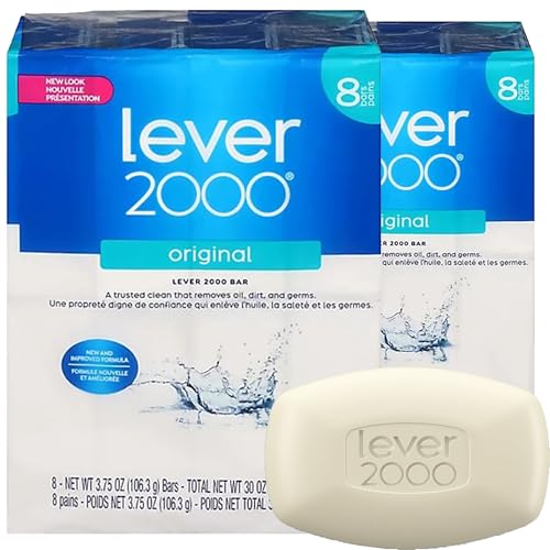 Lever 2000 Original Bar Soap, 8 Bars x 3.75 oz (Pack of 2)