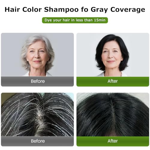 Limer Natural Black Hair Dye Shampoo Pack of 10 - Ammonia-Free, Gentle & Nourishing