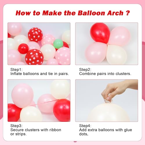 120pcs Strawberry Balloon Arch Kit for Baby Showers & Parties
