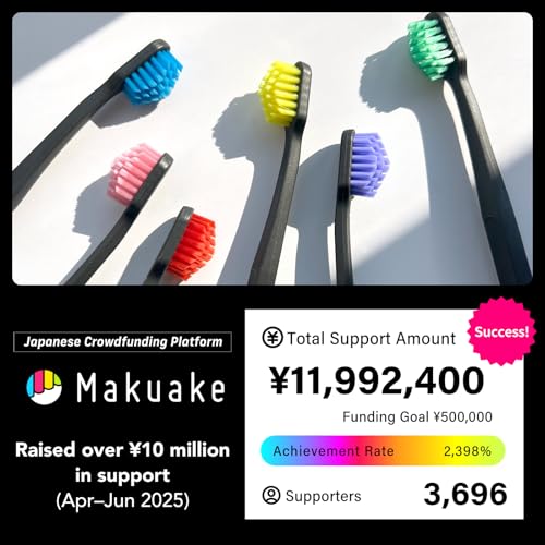 Mount Fuji Pyramid Toothbrush, Medium Bristle Deep Cleaning 3-Pack