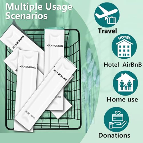 1 Pack of 20 Disposable Travel Toothbrushes - Ultra Soft, Individually Wrapped, Non-Slip Handle for Adults & Kids