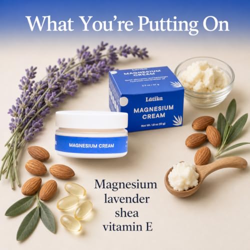 Latika Magnesium Cream – Nighttime Muscle Relaxation Cream, 2 oz