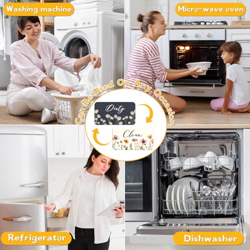 Flower Clean Dirty Magnet for Dishwasher | Double-Sided Design