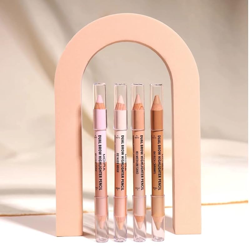 Moira Dual Brow Highlighter Pencil - Nude Beige, Vegan & Cruelty-Free