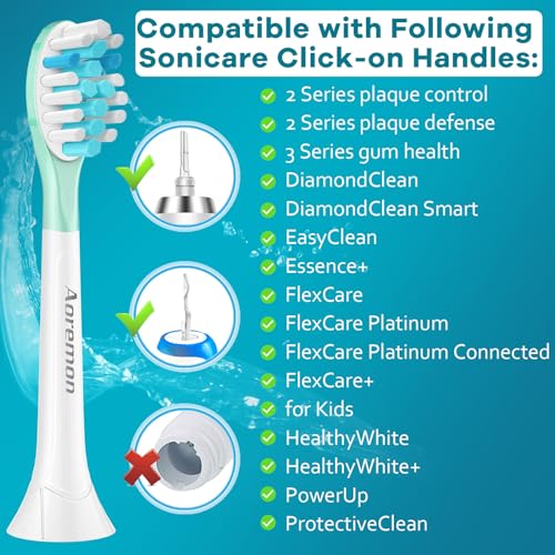Aoremon Replacement Toothbrush Heads for Philips Sonicare C3 - 4 Count