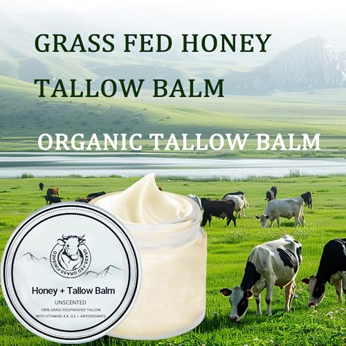 Organic Grass Fed Honey & Tallow Balm for Face and Body Moisturization