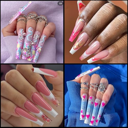 UNA GELLA XXL Soft Gel Nail Tips - Square & C-Coffin, 432pcs