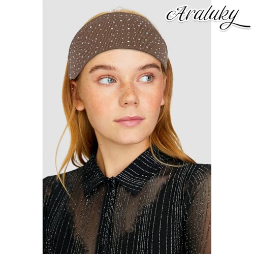 7 Pcs Rhinestone Wide Headbands for Women Non Slip, Elastic Head