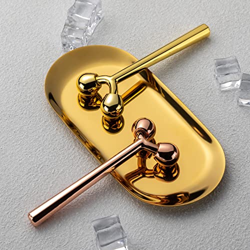 Rose Gold 3D Facial Roller Massager - Stainless Steel Skin Tightening Tool