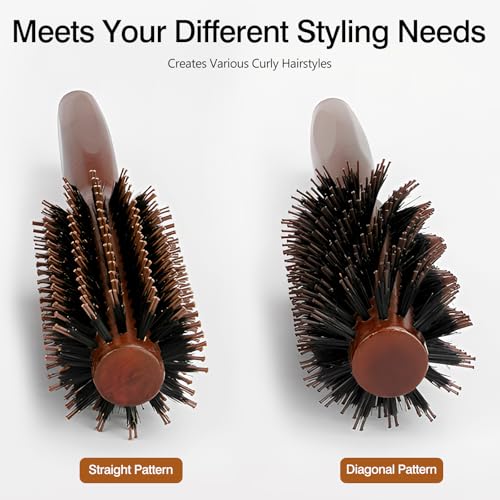 Jaasuee Natural Boar Bristle Hair Brush with Wooden Handle for Styling & Shine