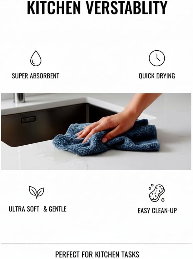 Luxury Cotton Washcloths - Ultra Soft & Super Absorbent Terry Towels | 12x12 MultiPack in China Blue