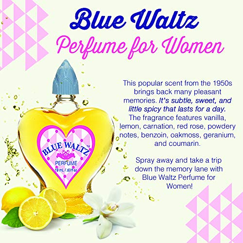 Clubman Blue Waltz Perfume for Women 0.5 oz - Classic Floral Fragrance, 3-Pack
