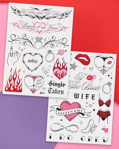 Bachelorette Party Temporary Tattoos - Cheeky Designs Set