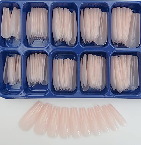 Coffin Press-On Nails - 100PC Nude Acrylic Ballerina Tips