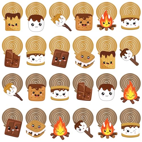 S'mores Bonfire Themed Hanging Swirls - 24 Double-Sided Decorations