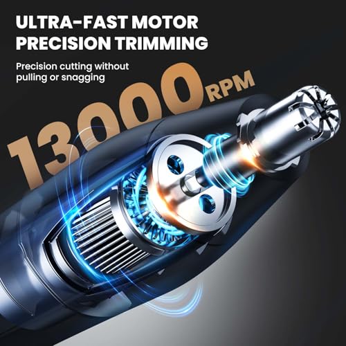 Ear and Nose Hair Trimmer for Men, 2026 Professional Painless USB Rechargeable Eyebrow & Facial Electric Hair Trimmer for Men Women, Powerful Motor, Dual Edge Blades, IPX7 Waterproof Easy Clean