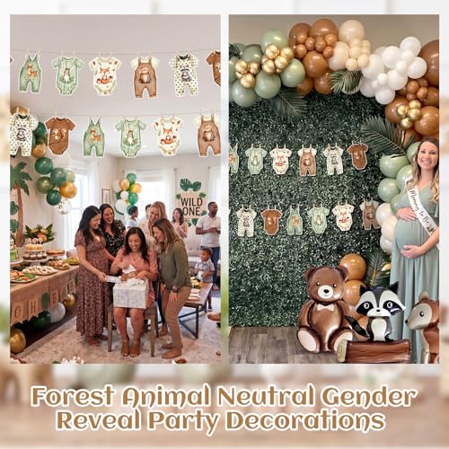 Woodland Animal Baby Shower Banner with Clips and Hemp Rope