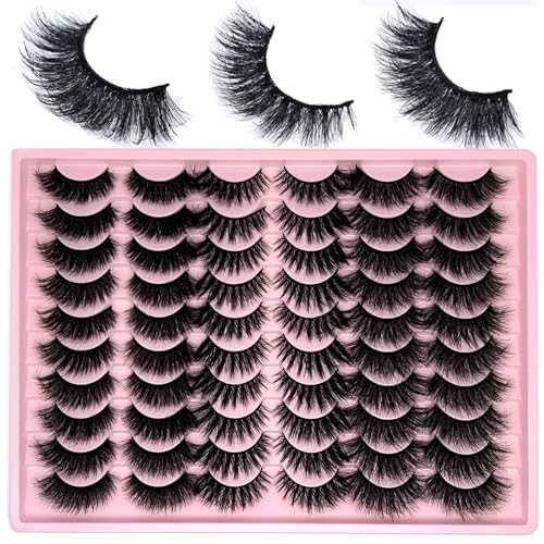 loladook 30 Pairs Faux Mink Full Strip Lashes - Wispy Cat Eye