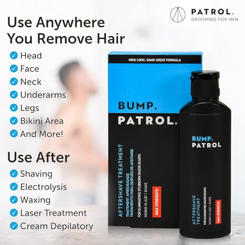 Bump Patrol Maximum Strength Aftershave Treatment Serum ? Razor Bump Stopper and Ingrown Hair Treatment for Men and Women, Fast Acting Salicylic Acid for Razor Burn & Shaving Irritation - 4 oz Pack 1
