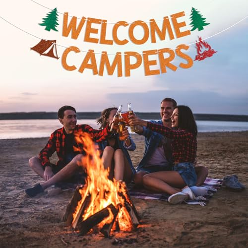 Welcome Campers Banner - Camping Birthday & Party Decor