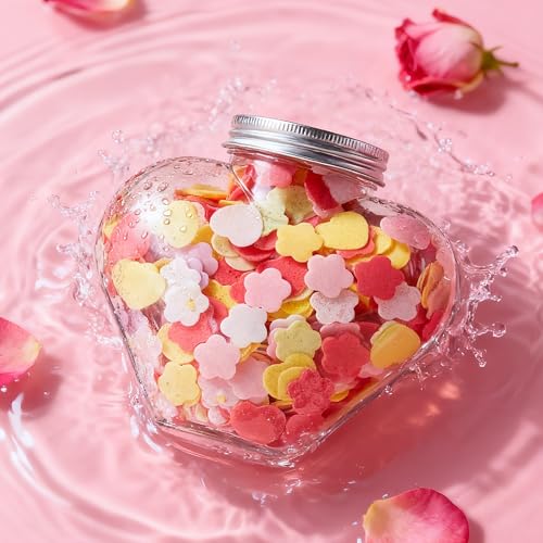 Heart-Shape Colorful Soap Flowers for Pedicure & Manicure, Quick Dissolve, Nice Scent, Moisturizing, Gift Box