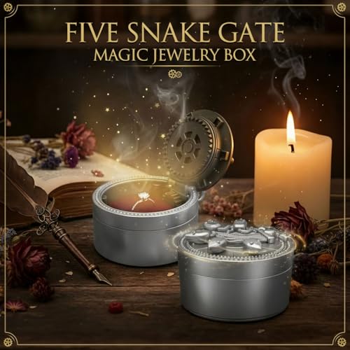 Five Serpent Mechanical Ring Box - Intricate Collectible Jewelry Display