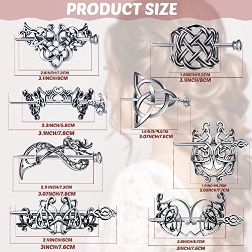 Syhood 8 Pcs Vintage Celtic Knot Hair Clips for Women - Classic Viking Jewelry Accessories